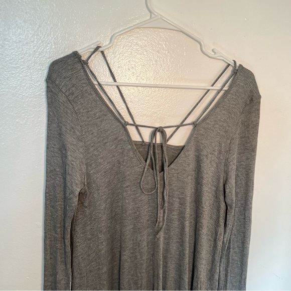 Sweet Claire Ribbed Long Sleeve Top Heather Gray - Picture 6 of 10